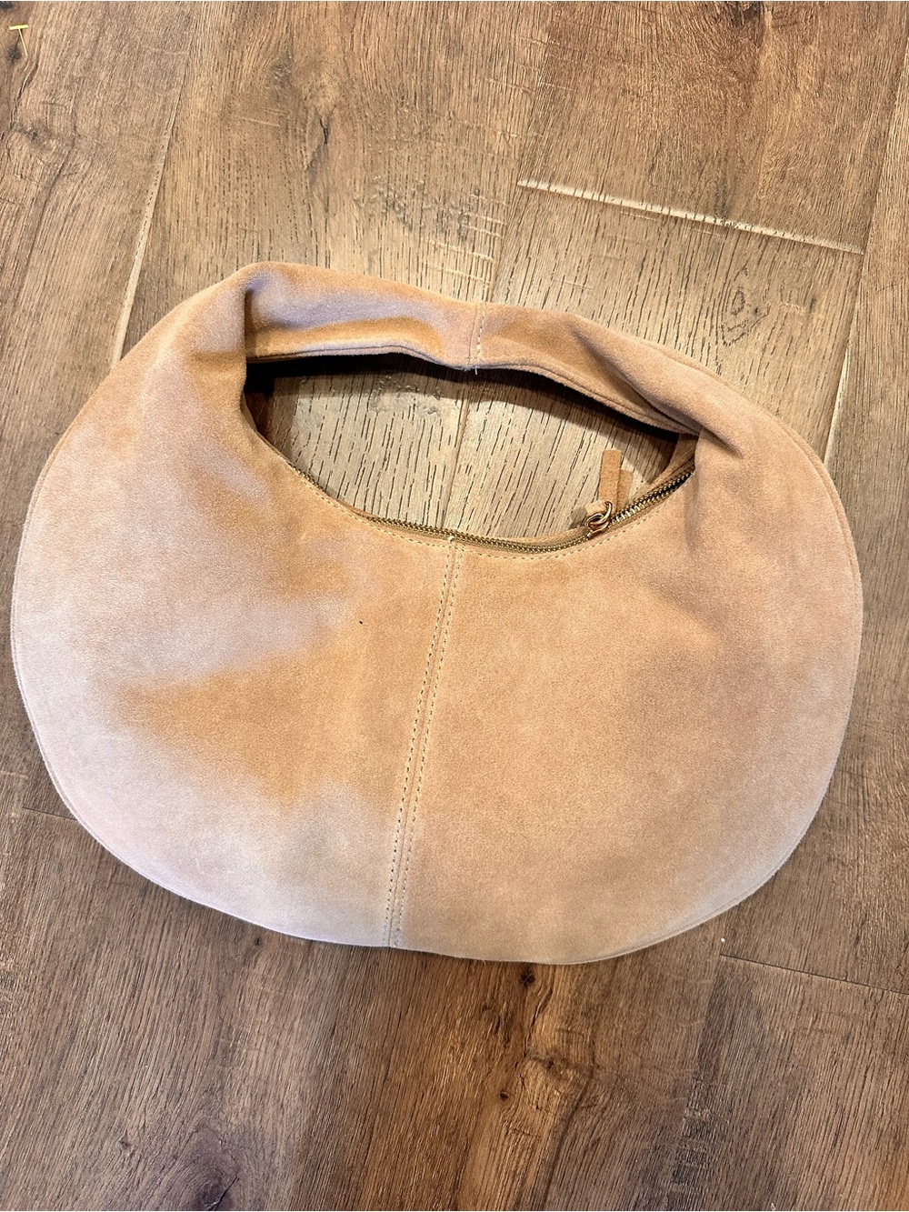 Moda luxe Farrah style Suede Hobo Bag - tan NWT - Picture 3 of 11
